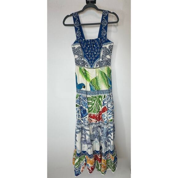 Farm Rio NWT Valeria Tiered Tropical Floral Maxi Dress S - Picture 2 of 9